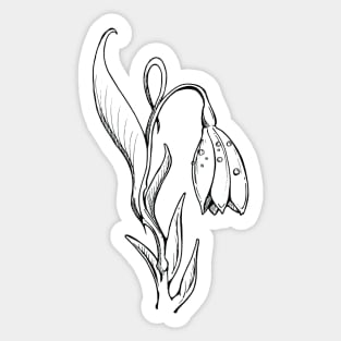 Flower Line Art Sticker